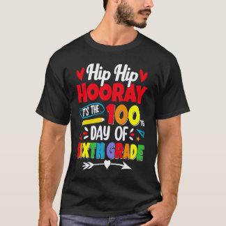 100 Days Of School For Kids Boys Sixth Grade Teach T-Shirt