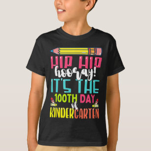 100 Days Of School For Kids Girls Boys Kindergarte T-Shirt