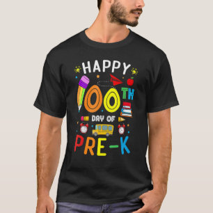 100 Days of School for Pre K Teacher Kids 100th Da T-Shirt