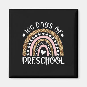 100 Days Of School For Preschool Teacher Rainbow L Magnet