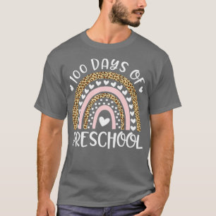 100 Days of School For Preschool Teacher Rainbow L T-Shirt
