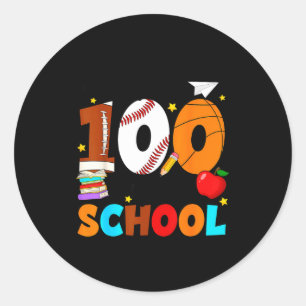 100 Days Of School For Teacher Kids Boys Girls 100 Classic Round Sticker