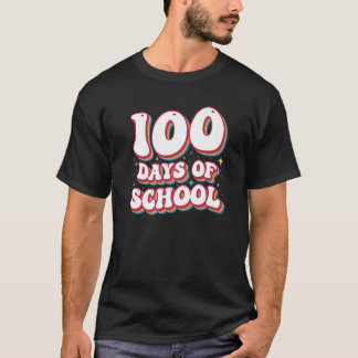 100 Days of School for Teachers Kids Retro Vintag T-Shirt