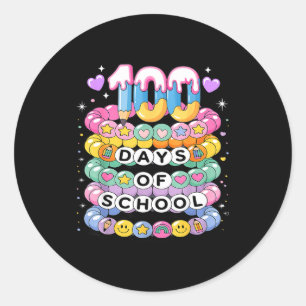 100 Days Of School Friendship Bracelets 100 Days S Classic Round Sticker