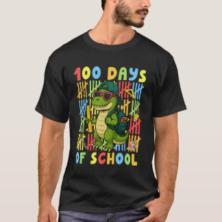100 Days of School Funny Dinosaur T-rex Boy Girl T T-Shirt