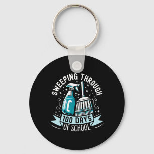 100 Days Of School Funny School Custodian Janitor Key Ring
