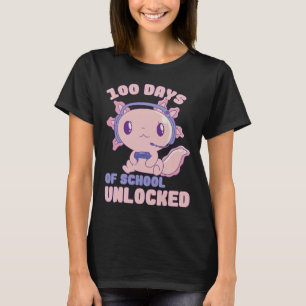 100 Days Of School Gamer Axolotl 100th Day Of Scho T-Shirt