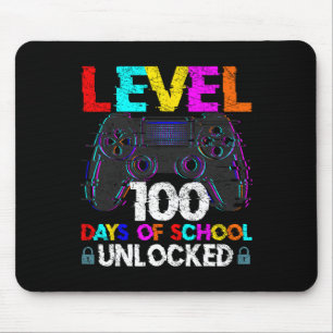 100 Days Of School Gamer Boy Level 100 Unlocked Ga Mouse Mat