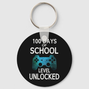 100 Days Of School Gamer Video Games Level Unlocke Key Ring
