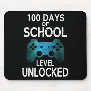 100 Days Of School Gamer Video Games Level Unlocke Mouse Mat