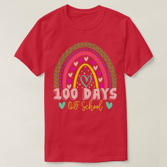 100 Days of School Gift For Kids Students And Teac T-Shirt (Design Front)