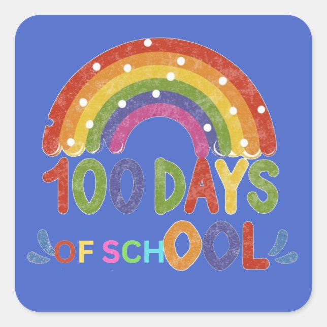 100 days of school gift teacher square sticker (Front)