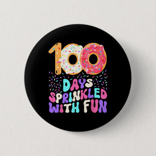 100 Days Of School Girl Cute Sprinkled Doughnut Ha 6 Cm Round Badge
