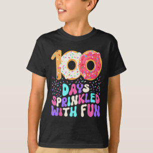 100 Days Of School Girl Cute Sprinkled Doughnut Ha T-Shirt