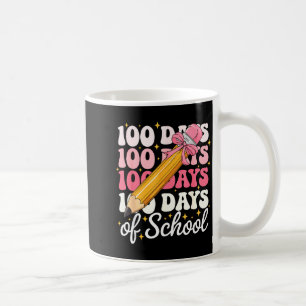 100 Days Of School Girls Coquette Bow 100th Day Of Coffee Mug