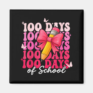 100 Days Of School Girls Coquette Bow 100th Day Of Magnet