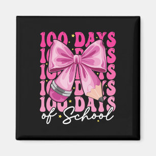 100 Days Of School Girls Coquette Bow 100th Day Of Magnet