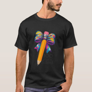 100 Days Of School Girls Coquette Bow 100th Day Of T-Shirt