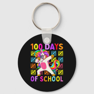 100 Days Of School Girls Kids Unicorn Lover  Key Ring