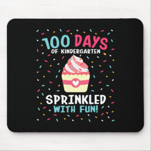 100 Days Of School Girls Sprinkled Fun Cupcake Mouse Mat