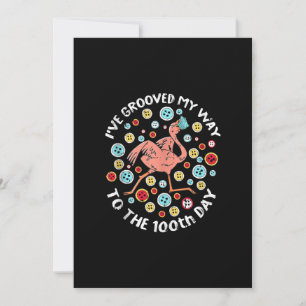 100 Days Of School Groove Flamingo Face Mask Holiday Card
