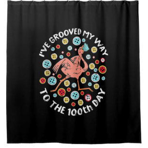100 Days Of School Groove Flamingo Face Mask Shower Curtain