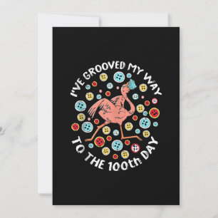 100 Days Of School Groove Flamingo Face Mask Thank You Card