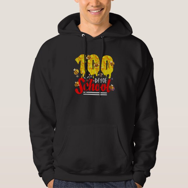 100 Days Of School Group Cute Bees Funny Teachers  Hoodie (Front)
