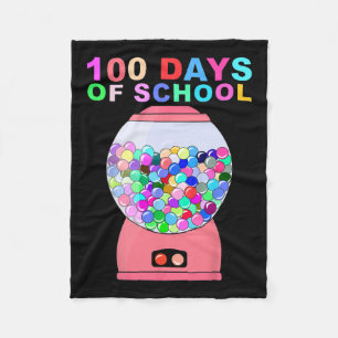 100 Days Of School Gumball Machine For Kids Teache Fleece Blanket
