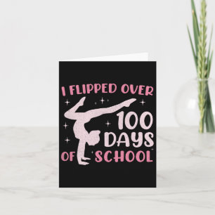 100 Days Of School Gymnast Women Teen Girls Cheer Card