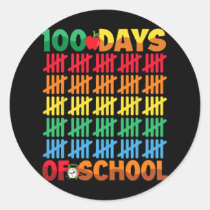 100 Days Of School Happy 100th Day Of School Teach Classic Round Sticker