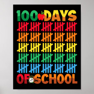 100 Days Of School Happy 100th Day Of School Teach Poster