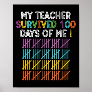 100 Days Of School Happy 100th Day Of School Teach Poster