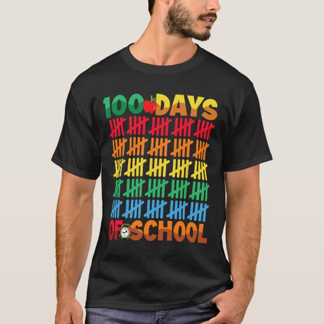 100 Days Of School Happy 100th Day Of School Teach T-Shirt (Front)