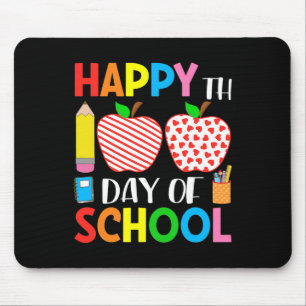 100 Days Of School Hearts Stripes Teacher And Stud Mouse Mat