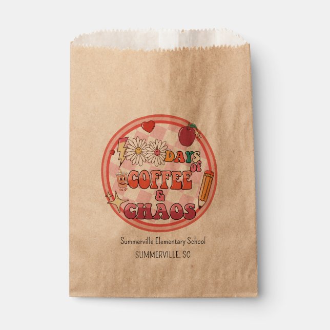 100 Days of School Hundred Days 100th Groovy Favour Bags (Front)