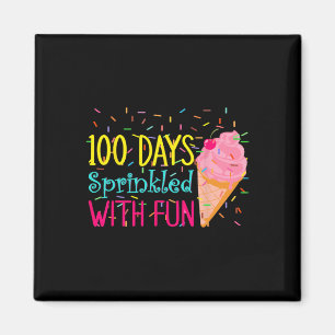 100 Days Of School Ice Cream Kindergarten Girls 10 Magnet