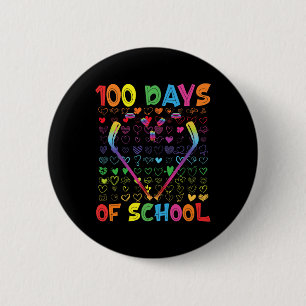 100 Days Of School Ice Hockey Sticks Boys Girls 10 6 Cm Round Badge