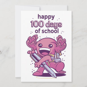 100 days of school invitation