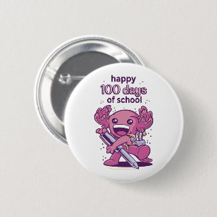 100 days of school invitation 6 cm round badge