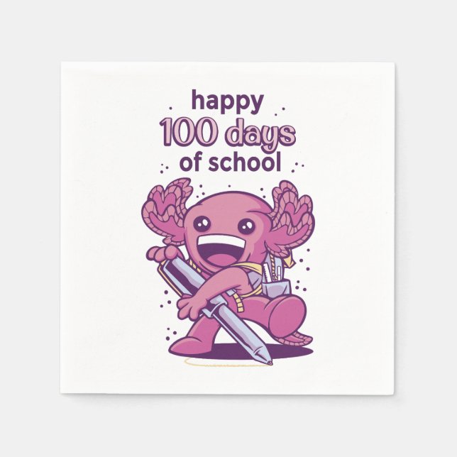 100 days of school invitation napkin (Front)