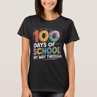 100 Days of School Journey Teacher Student Fun T-Shirt