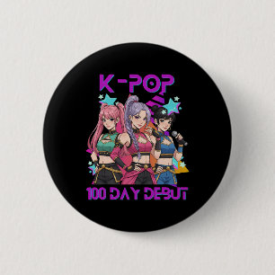 100 Days Of School K Pop 100 Days Stronger Kids K- 6 Cm Round Badge