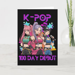 100 Days Of School K Pop 100 Days Stronger Kids K- Card