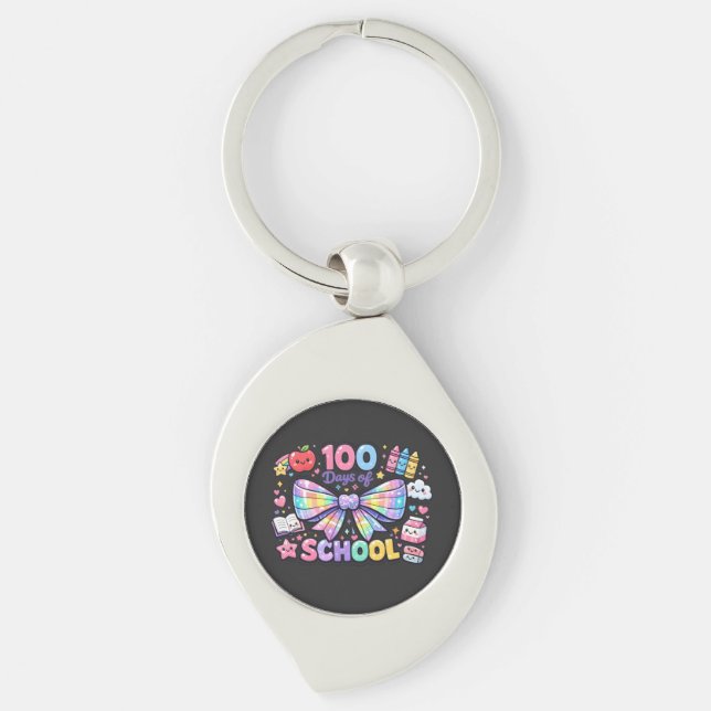 100 Days Of School  Key Ring (Front)