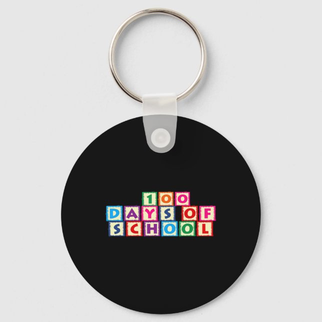 100 Days Of School  Key Ring (Front)
