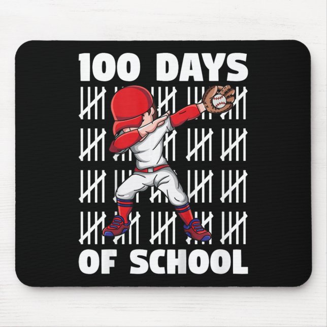100 Days Of School Kids 100th Day Of School Baseba Mouse Mat (Front)