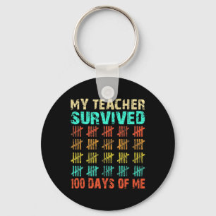 100 Days of School Kids 100th Day of School Costu Key Ring