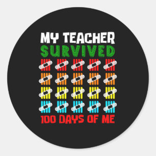 100 Days Of School Kids 100th Day Of School Costum Classic Round Sticker