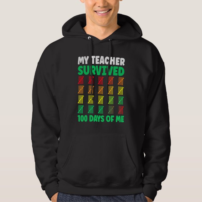 100 Days of School Kids 100th Day of School Funny Hoodie (Front)